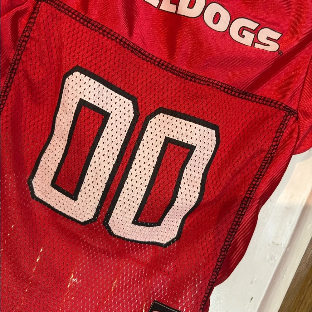 Pets First Red Bulldogs UGA Football Jersey with White Number